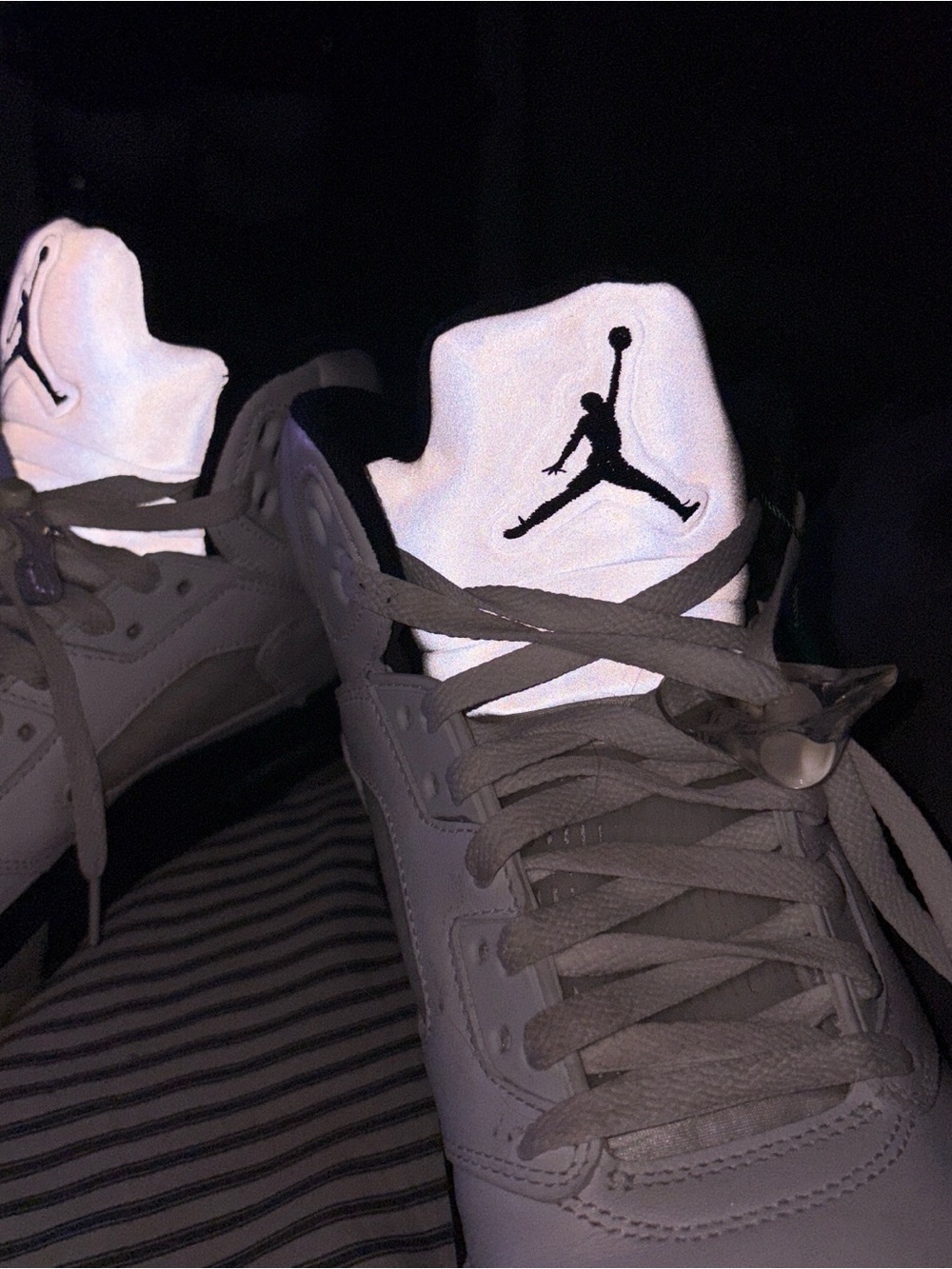 Jordan White and Black Retro High-Top Sneakers - Picture 3 of 6